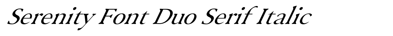 Serenity Font Duo Serif Italic